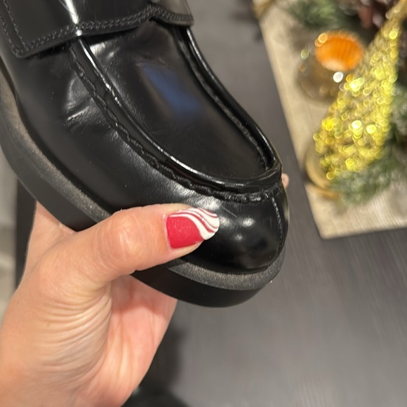 Prada Spazzolato Metal Triangle Logo 40mm Loafer Mules - Picture 11 of 11